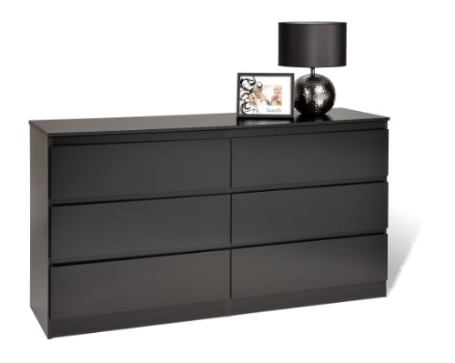 Dresser with Six Drawers in Black Finish