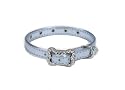 Icy Metallic Collar Dog Collar with Rhinestones, 3/8" Wide x 10" Long