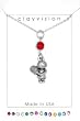 Clayvision Tennis Girl Charm Necklace with Birthstone/Team Color Swarovski Crystal