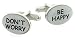 Silver plated Don't Worry Be Happy cufflinks with presentation box
