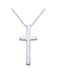Fairymorning®18 Inch 925 Sterling Silver Cross Pendant Necklace
