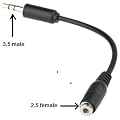 Universal 3.5 mm Male to 2.5mm Female Stereo Headset / Speaker Adaptor