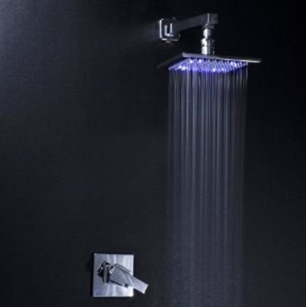Chrome Wall-in LED Rainfall Shower Faucet