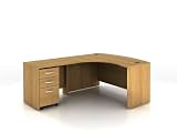 Bush Business Furniture Series C Professional Configuration, Overall 4-Foot 11-Inch by 6-Foot 7-Inch, Left, Light Oak Finish