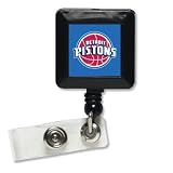 Detroit Pistons Official Retractable Badge Holder Keychain