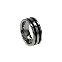 8mm Tungsten Ring - Matte finish - 2 Line Design - Comfort Fit