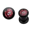 Black Acrylic Evil Skull and Dragon (0 Gauge) Screw Plug -Fashion Ear Plug