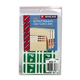 Folder Labels, 2nd Letter Color-Coded, Bi-Directional, P, Dark Green, 100/Pack SMD67186