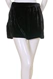 Do & Be Faux Velvet Side Zipper Waist High Shorts Black