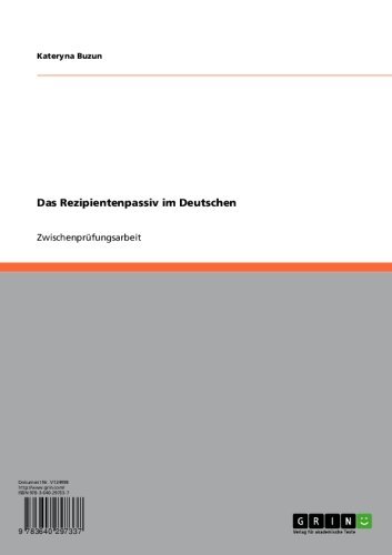Das Rezipientenpassiv im Deutschen (German Edition)