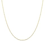 Duragold 14k Yellow Gold Solid Singapore Chain Necklace (1.15mm), 18
