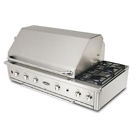 Capital Cooking PSQ52RSBI-N 52" Built-In BBQ Grill - Rotisserie, Lights, 2 Stainless Steel Burners, 1 Infrared-Zone Burner, 2 Gas Side Burners - Nat. Gas