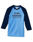 TEAM EDWARD Except when Jacob is Shirtless on Adult & Youth Cotton Baseball Jersey (in 8 colors)