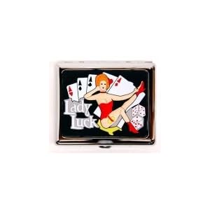 Outer Rebel Fashion Flasks and Smoking Accessories- Lady Luck Stainless Steel Cigarette ID Case...