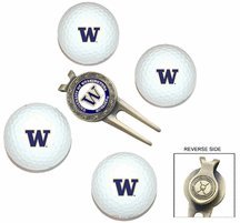 Washington Huskies Golf Balls, Divot Tool, And Ball Marker Gift Set