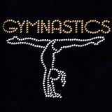 Bella Ladies / Juniors / Girly T-Shirt : Gymnastics - An Embellished Design with a Combination of Rhinestuds and Rhinestones
