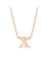 Alexander James Rose Gold Bonded Simple X Initial Pendant with Lobster Clasp set in Rose Goldtone. All pendants come with 18 inch chain with 2 inch extender.