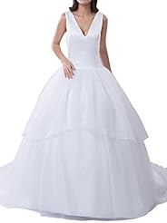 Tiered Organza/Tulle  Dress with a Chapel Train 