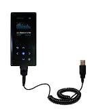 Coiled Power Hot Sync and Charge USB Data Cable w/ Tip Exchange for the Samsung Yepp YP-K5 2GB - Gomadic Brand