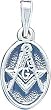 Sterling Silver Antiqued Masonic Charm