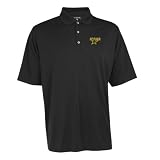 Antigua Men's NHL Dallas Stars Exceed Desert Dry Xtra-Lite Short Sleeve Polo, Black, Medium