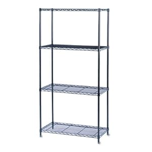 Wire Shelving,w/ 4 Shelves/4 Posts,500Lb Cap,36 quot;x18 quot;x72 quot;,BK
