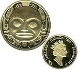 1997 $200 Gold Haida Mask Coin Raven Bringing Light to the World