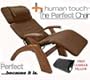 The Human Touch Power Electric Perfect Chair Recliner - PC95 / PC-095 Walnut Recline Wood Base Cashew MicroSuede Pads - Interactive Health Zero Anti Gravity Chair