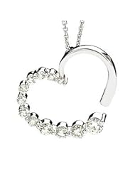 Journey Diamond Heart Pendant 14K White Gold 7/8 Ct Tw Journey Diamond Heart Pendant