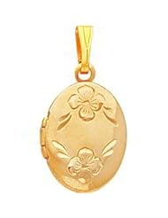 Gold Plated Oval Locket 18"