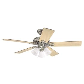 Hunter 23965 The Westlake 52-Inch Five-Maple Cherry-Blades-Ceiling Fan, Brushed Nickel by Hunter Fan Company