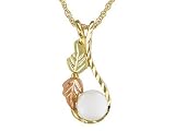10KT WITH PINK AND GREEN BLACK HILLS GOLD CULTURED FRESHWATER PEARL PENDANT WITH CHAIN