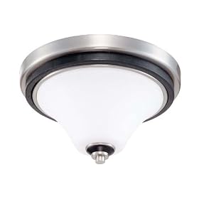 Buy 1 Light Flush Mount Ceiling Fixture - Nickel and Black Satin White Glass - Nuvo... by Nuvo now!