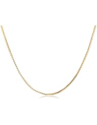 Duragold 14k Gold Adjustable Box Chain with Polished Bead Necklace, 20"