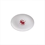 Waechtersbach Holiday Willie Oval Platter, White with Cherry Moose