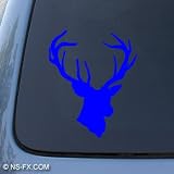 DEER HEAD - Hunting Buck - Car, Truck, Notebook, Vinyl Decal Sticker #1174 | Vinyl Color: Blue