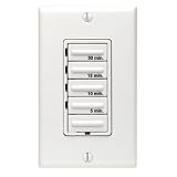 Leviton 612-6230M-W Decora 30-15-10-5 Preset Minute Electronic Timer, White ~ Leviton