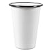 Crow Canyon Home Enamelware Tumbler, 14 ounce, Vintage White/Black (Set of 4)