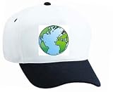 White Cap with Earth, globe, geography, world, spherical, planet, orb