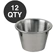 NEW, Dozen 2� Oz. (Ounce) All-Purpose Ramekin Individual Sauce Cups, Condiment Sauce Cups, Sauce Ramekins, Dipping Sauce Cups, Stainless Steel, Commercial/Restaurant Grade Quality