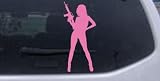 Sexy Girl With machine Gun Silhouettes Car Window Wall Laptop Decal Sticker