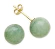 14k Gold & Green Jade 8mm Bead Stud Earrings
