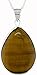 Sterling Silver Tiger's Eye Tear Drop Pendant title=