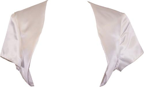 Satin Bolero Jacket Cover-up Cap Sleeve Prom Bridesmaid Junior & Junior Plus Size, 5X, Ivory