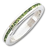Sterling Silver 2.75mm Light Green Eternity Band