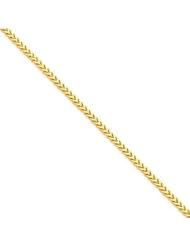 2.5 mm Solid 14K Yellow Gold High Polish Classic Franco Link Chain Necklace - 22" inches