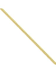 2.5 mm Solid 14K Yellow Gold High Polish Classic Franco Link Chain Necklace 16" - 30" Available