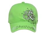 LPD with Colorful Rhinestones Hat Cap - Lime Green