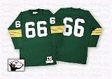 Ray Nitschke 1969 Green Bay Packers #66 Authentic Throwback Mitchell and Ness NFL Football Jersey (Green)