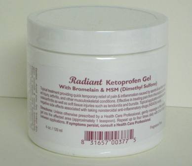 Ketoprofen Pain Relieving Topical Gel Plus - Helps Reduce Gout Pain. (Odorless/Fragrance Free/Non-Greasy) Bromelain & MSM 4 oz. Jar